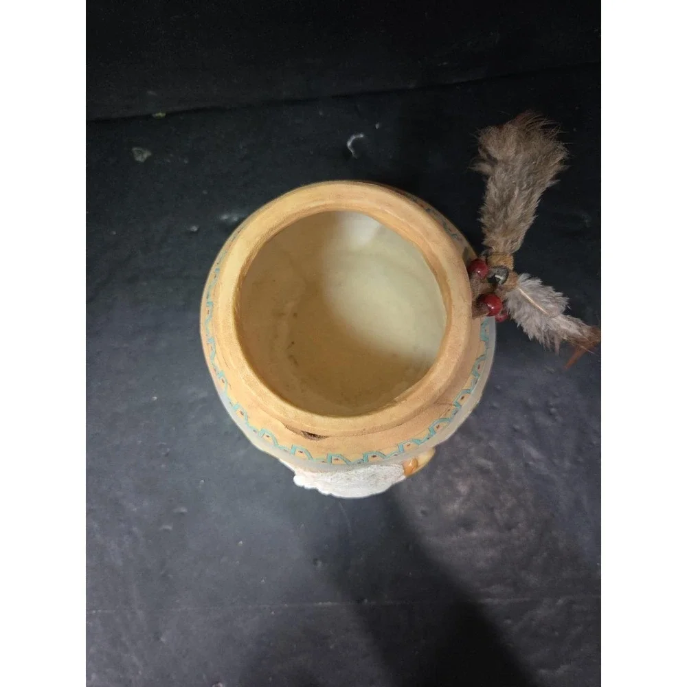 Southwest Lodge Decor Ceramic Vase‎ with 3D Eagle Beads, Rustic River Traders